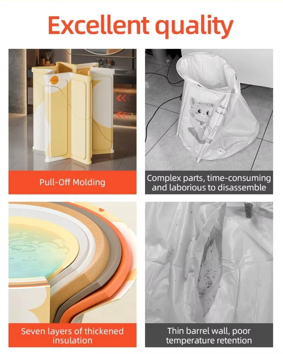 Bärbar fristående plastbadkar för vuxna Carvallo