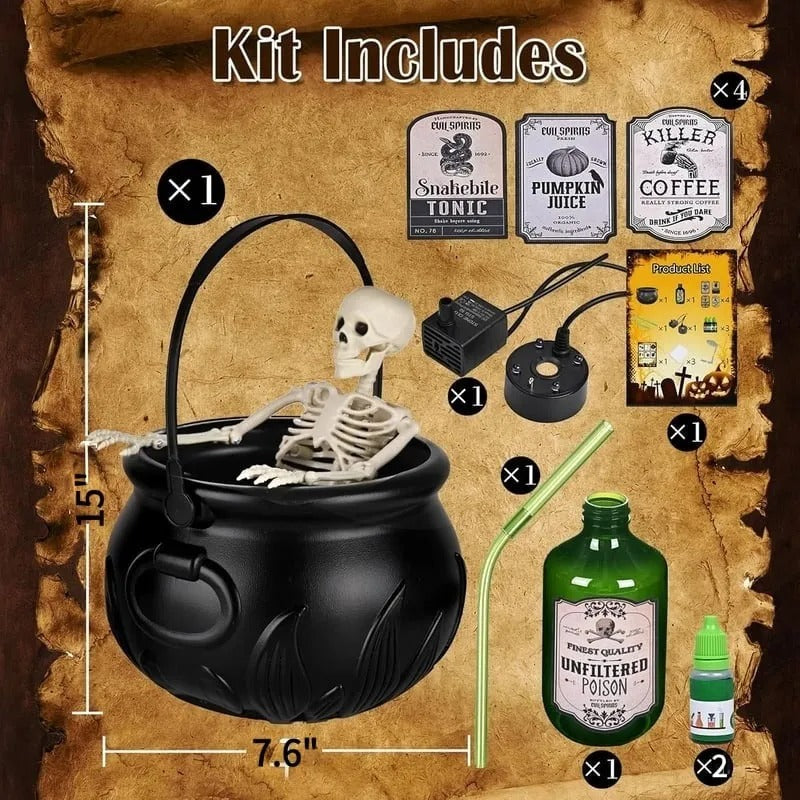 Mystic Witch Cauldron Prop – Flytande trolldryckflaska med dimmig rökeffekt MILA Sverige