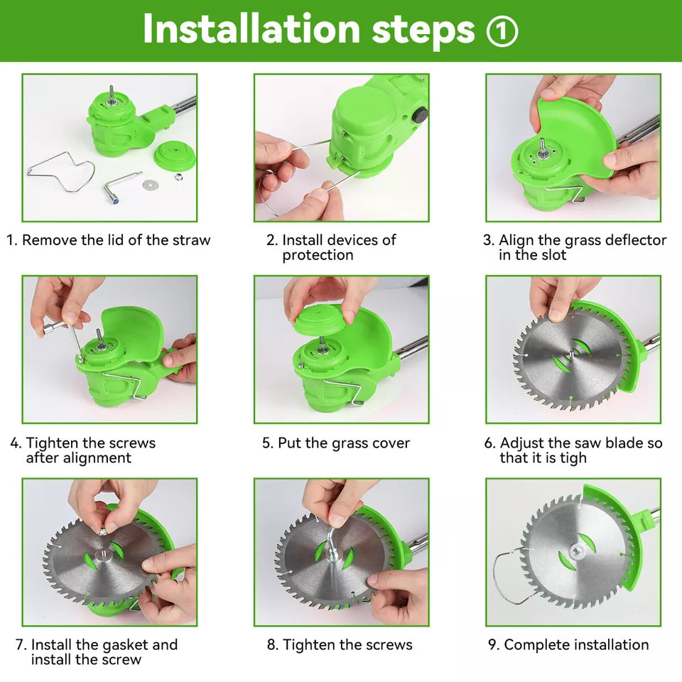 Grästrimmer Sladdlös Justerbar Trädgårdsverktyg Kit Carvallo