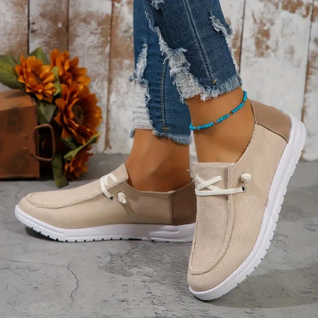 Andningsaktiva manchesterskor för damer-Shoes for Women-bellasverige-Beige-36-Hemnix