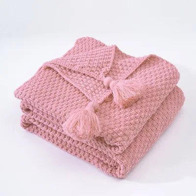 Ullknitted Fringed Soffa Filt för Ultimat Komfort Carvallo