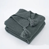 Ullknitted Fringed Soffa Filt för Ultimat Komfort Carvallo