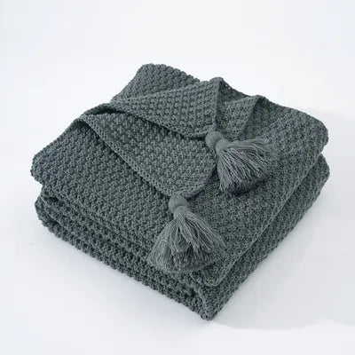 Ullknitted Fringed Soffa Filt för Ultimat Komfort Carvallo