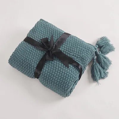 Ullknitted Fringed Soffa Filt för Ultimat Komfort Carvallo