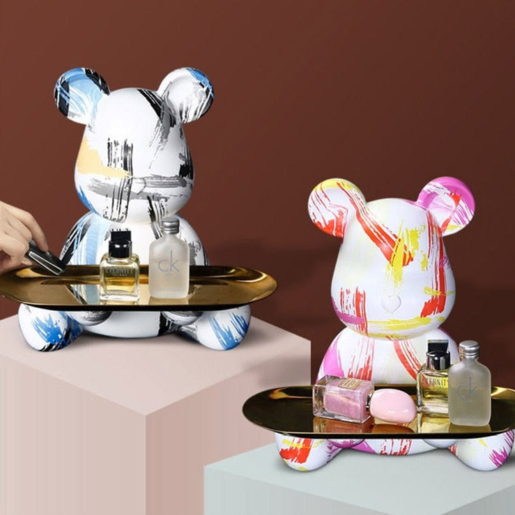 Crayvora | Bäver Graffiti Målad Skulptur Tablett för Heminredning Carvallo