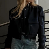 Croppad bomberjacka för kvinnor-Bellasverige-Hemnix