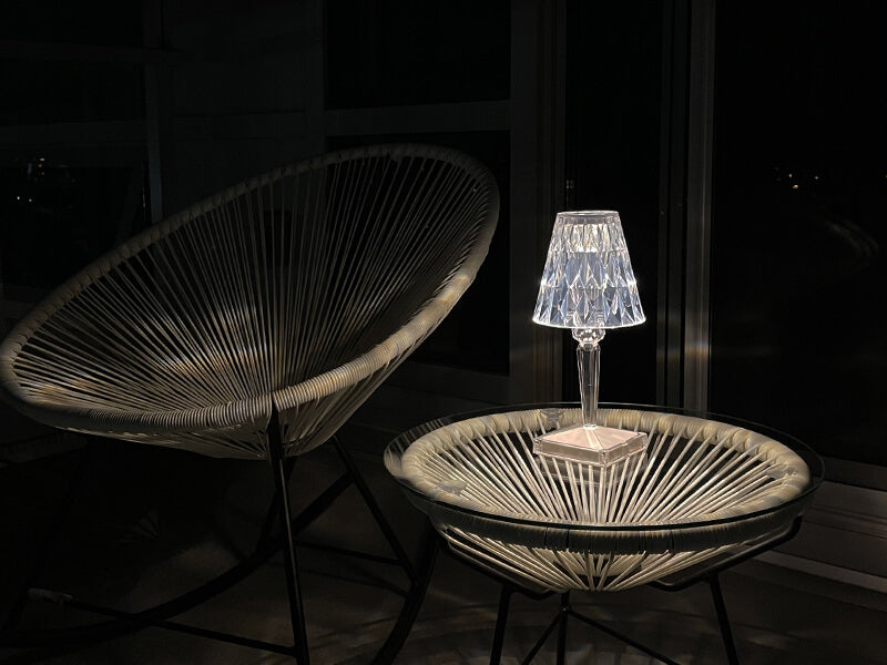 RoyaleGlow Crystal Trådlampa LED | Touch Control & Uppladdningsbar Inomhus/Utebelysning Carvallo