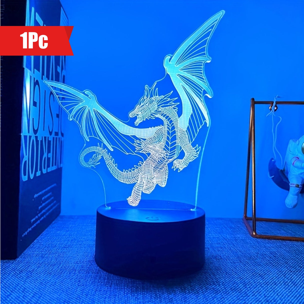 DinoLicht - 3D Dinosaurielampa med Beröringskontroll, RGB Ljus Carvallo