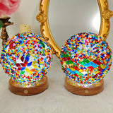 GlassArt - Modern LED Bordslampa med Justerbar Belysning och Färgglad Glaskåpa Carvallo