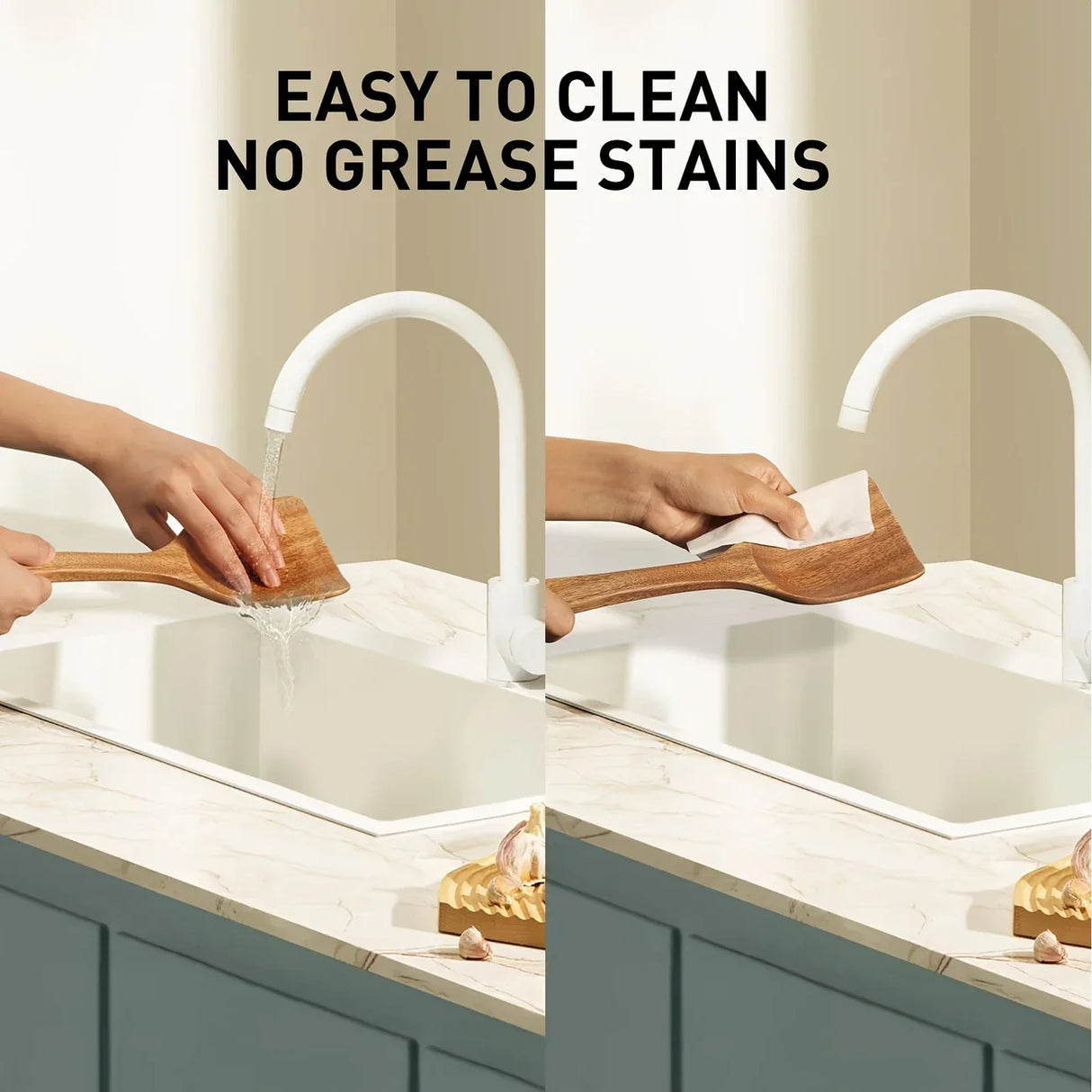 Köksset av naturligt teakträ Carvallo