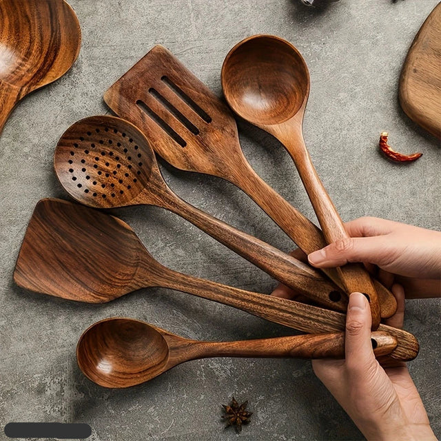 Köksset av naturligt teakträ Carvallo