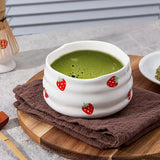 Matcha Set med jordgubbsskål – Traditionellt tillbehör för Matcha Latte Carvallo