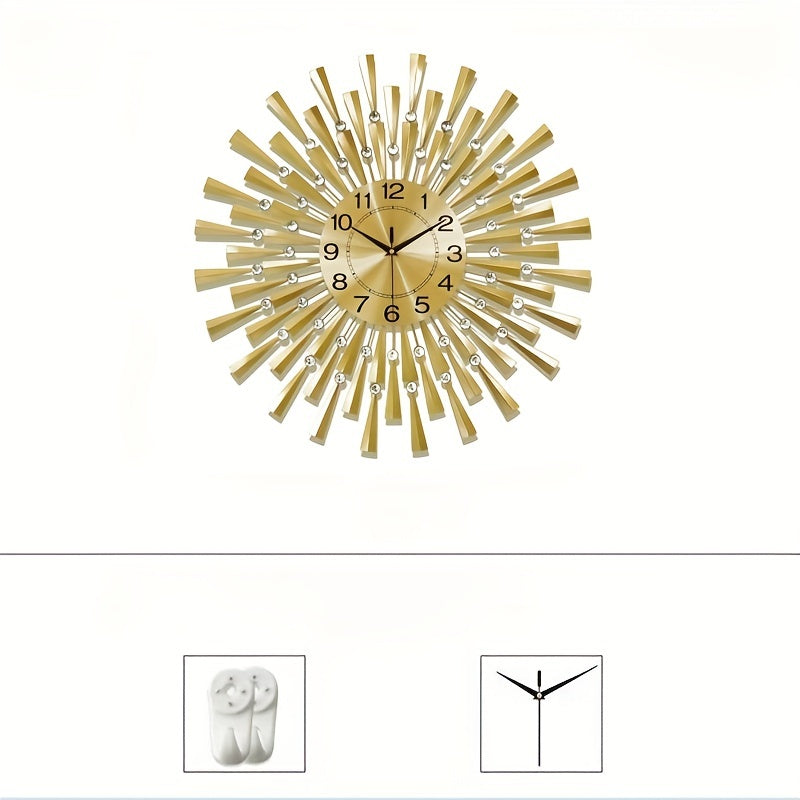 Stort Modernt Guld Väggur - Tyst Drift för Vardagsrum, Sovrum & Kontor Carvallo