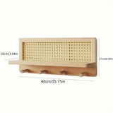 RusticHook – Vintage vägghylla med funktionella krokar Carvallo