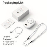 Carvallo Nackventilator BreezyLoop | USB-laddning | 3 hastigheter | 2000 mAh batteri | Handsfree-kylning Carvallo