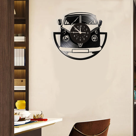 Retro Minibuss Vinylskiva Väckarklocka - Vintage Design för Heminredning Carvallo