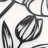 LotusCharm Decor - 4-delat blommor metall väggdekor Carvallo