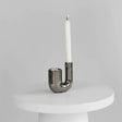 Elegant Silver Candle Holder with Minimalist Design Carvallo
