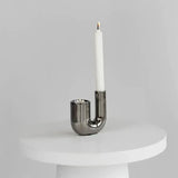 Elegant Silver Candle Holder with Minimalist Design Carvallo