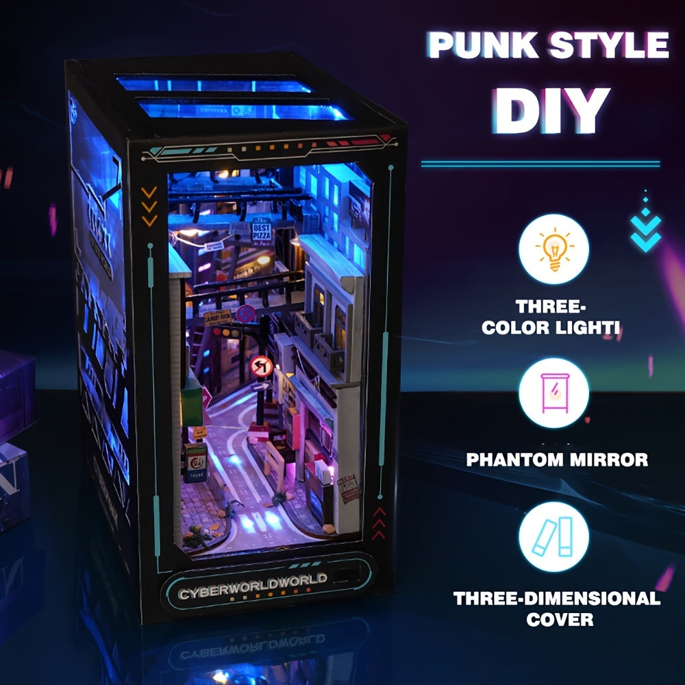 Cyberpunk DIY Stugkit – 3D Modell för Heminredning med Belysning Carvallo