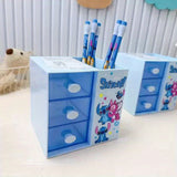 Disney Stitch Cartoon 3-compartment förvaringslåda – Multifunktionell organizer för skrivbord, smycken och leksaker Carvallo