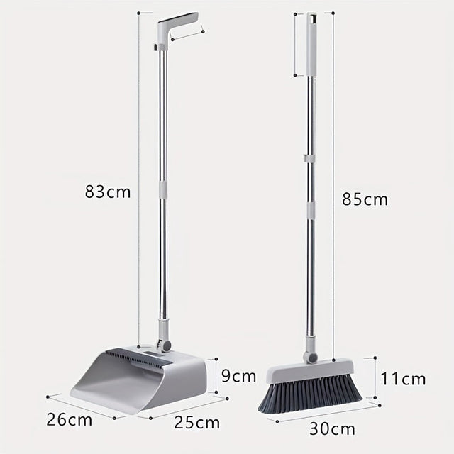 Carvallo- och sopskyffelset Cleanovo Duo | Multifunktionell med självrengörande kam | Ergonomisk & platsbesparande Carvallo