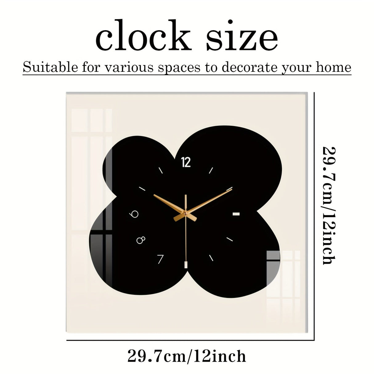 FloralTime - Tyst Fyrkantig Väggklocka med Blommönster Carvallo