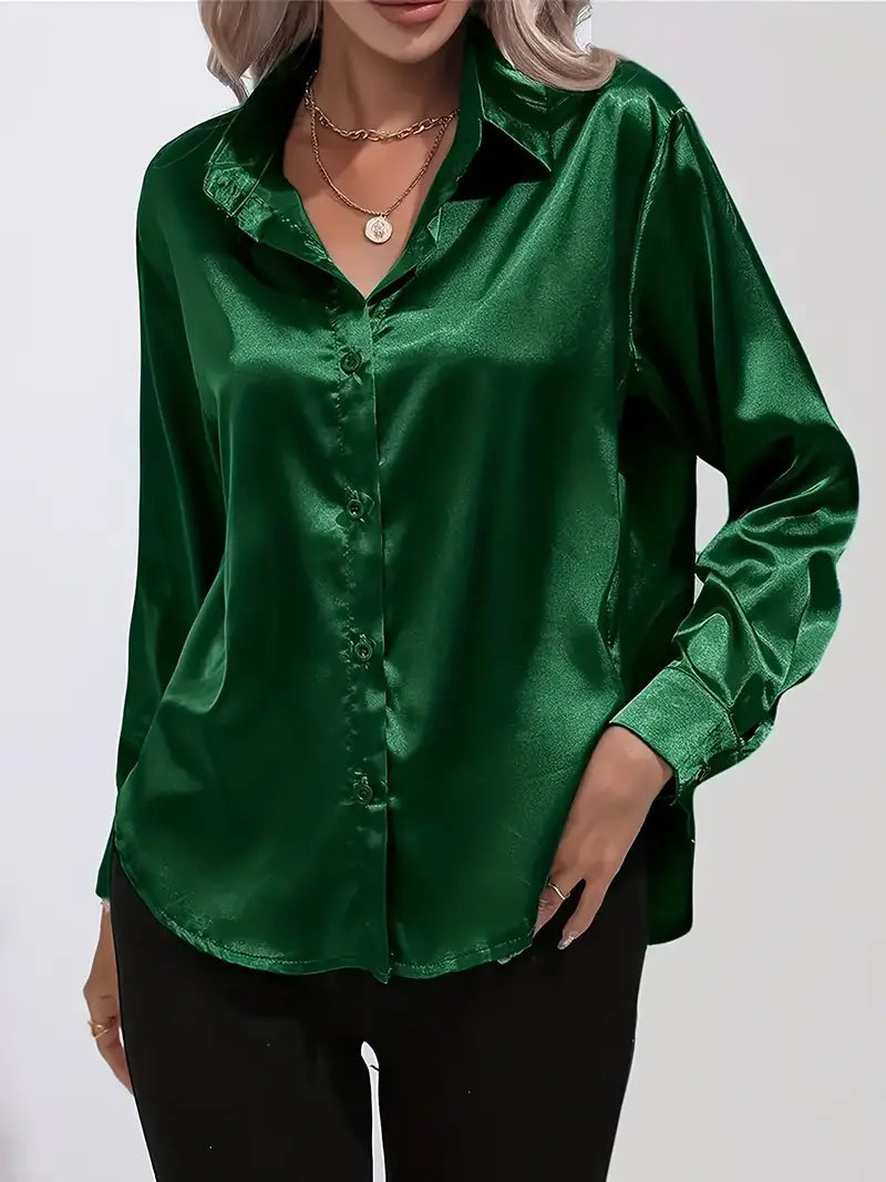 Dam Skjorta Långärmad Elegant 100% Bomull