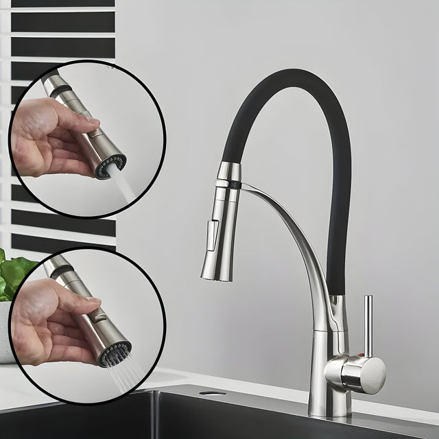 LuxSpout - Modern 360°-Rostfritt stål-uttagskran Carvallo