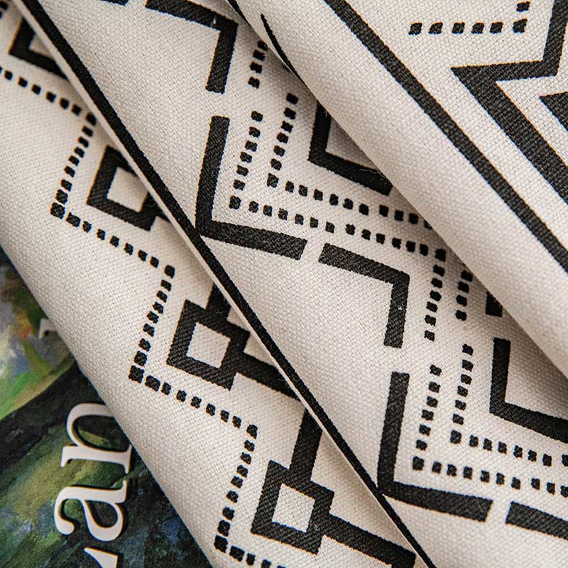 Geometrisk Fringe Gardin Semi Mörkläggande Draperier i Bomullsblandning Carvallo