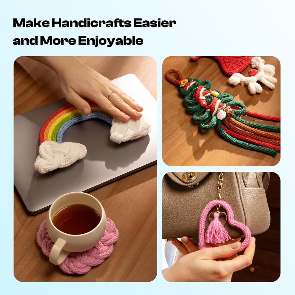 Handhållen garnstickare – Snabb snörspinnare för gör-det-själv-stickning och hantverksprojekt MILA Sverige