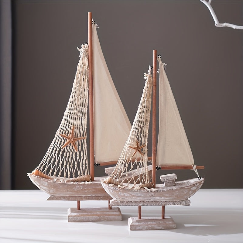 Vintage Träseglare – Maritim Dekoration för Vardagsrum, Kontor eller Sovrum Carvallo
