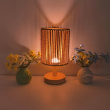 BarrelGlow - Trä-byrålampa med randmönster Carvallo