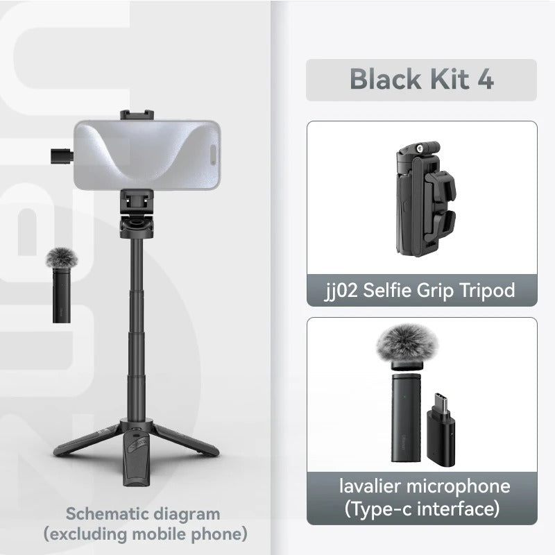 Bluetooth Selfie Stick med Stativ – 4-sektions Förlängningsbar Rotera Handtag för Stabila Skott Carvallo