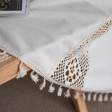 Beige Splicing Hollow-Out Ljusfilter Gardinset Carvallo