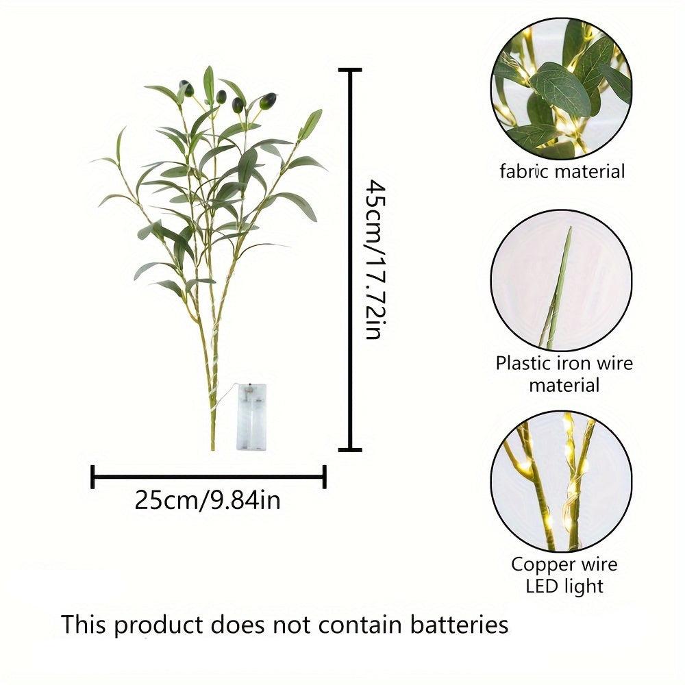 RoyaleGlow Ljusuppsättning Olivträd LED-lampa – Modern inredning för festliga tillfällen, bröllop, födelsedagar och feststämning, idealisk för matbord, skåp eller caféinredning Carvallo