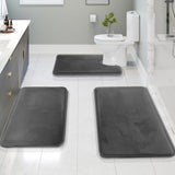 Ultra Soft Velvet Memory Foam Badmattsätt – 3PCS Lyxiga Badrumsmattor Carvallo
