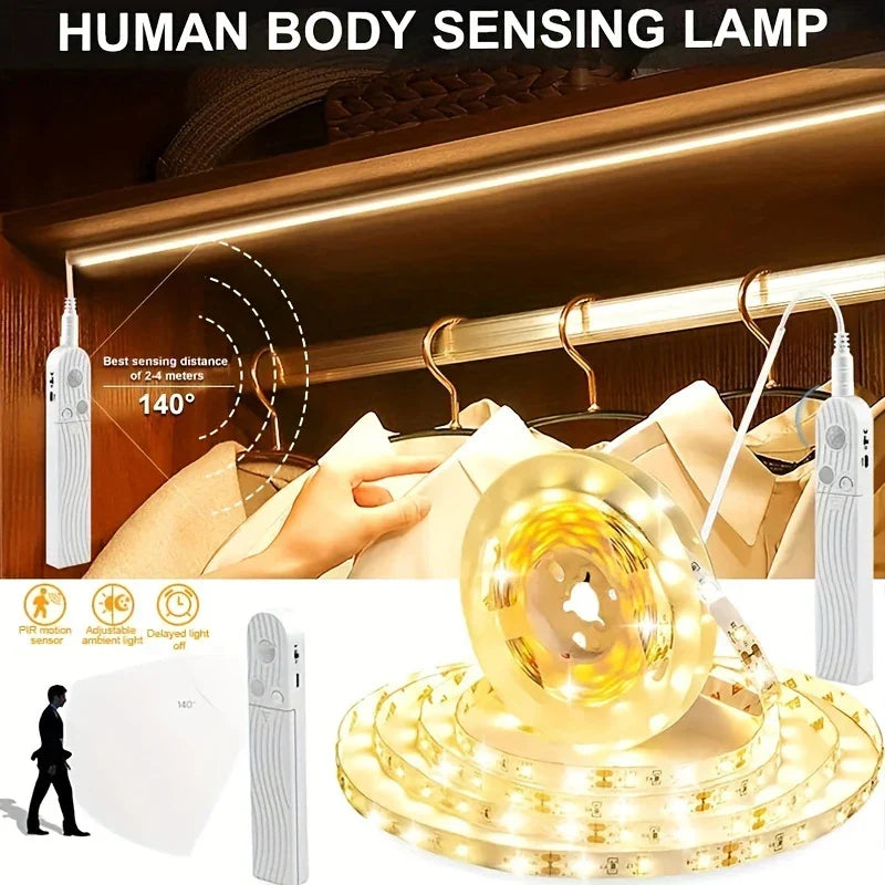 LED Ljuslister med fjärrkontroll – 2 meter flexibel strip för dekorativ belysning i skåp och hyllor Carvallo