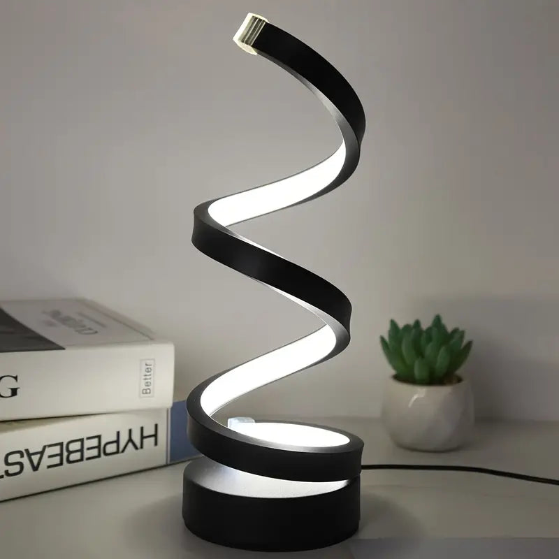 Modern Spiral Table Lamp | Dimmbar LED | 15.7" Hög | Energivrande Skulptural Ljus Carvallo