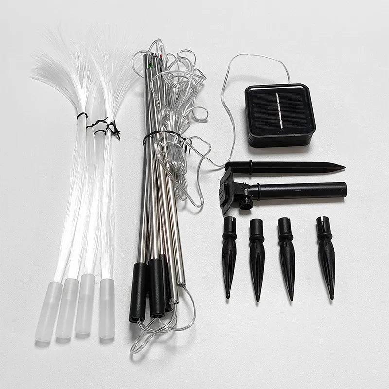 Solarlampa för trädgården med färgväxling – LED gräslampa för trädgård & terrass, fyrverkeridesign Carvallo