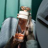 Carvallo Dubbelväggig Teeflaska i Glas | 400–450 ml | Med rostfritt stål-sil & bärrem | Läckagesäker & Värmebeständig Carvallo