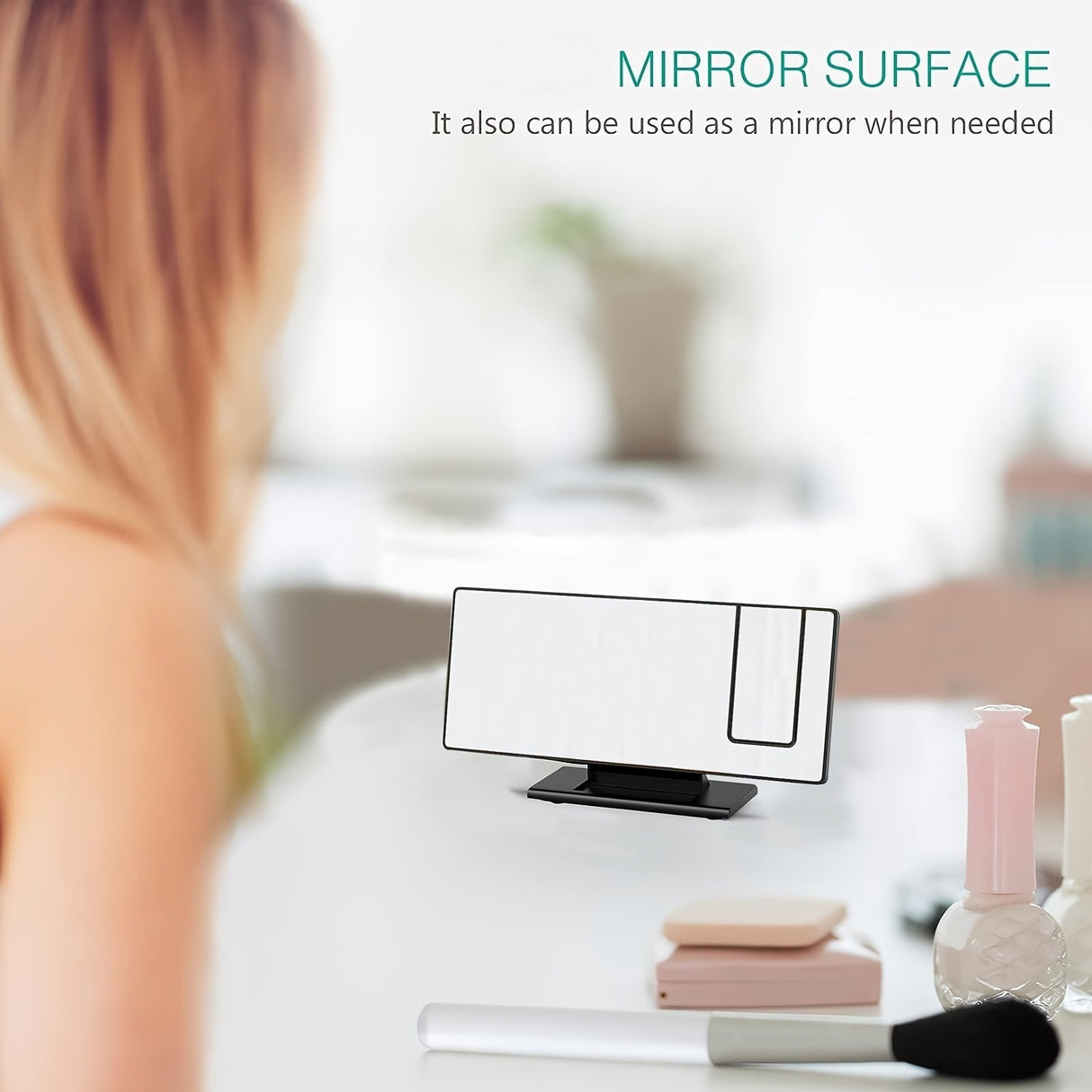 LED-projektionsväckarklocka med 180° justerbar projektion – Klar display och snooze-funktion för sovrum eller kontor Carvallo