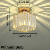 CrystalLuxe - Modern E27 LED Taklampa, Svart Guld med Kristallglas Carvallo