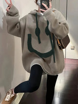 Dam Hoodie Leende Design Justerbar Sladd 100% Bomull