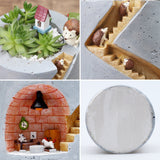 Dekorativ växtkruka med igel- och kanin-miniatyr – Kreativ trapphusdesign för växter Carvallo