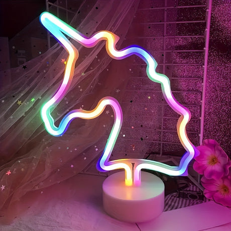 UnicornGlow - Neon Enhörning USB Skrivbordslampa för Fest & Dekoration Carvallo