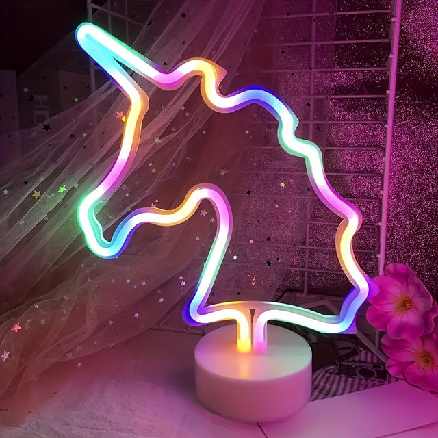 UnicornGlow - Neon Enhörning USB Skrivbordslampa för Fest & Dekoration Carvallo