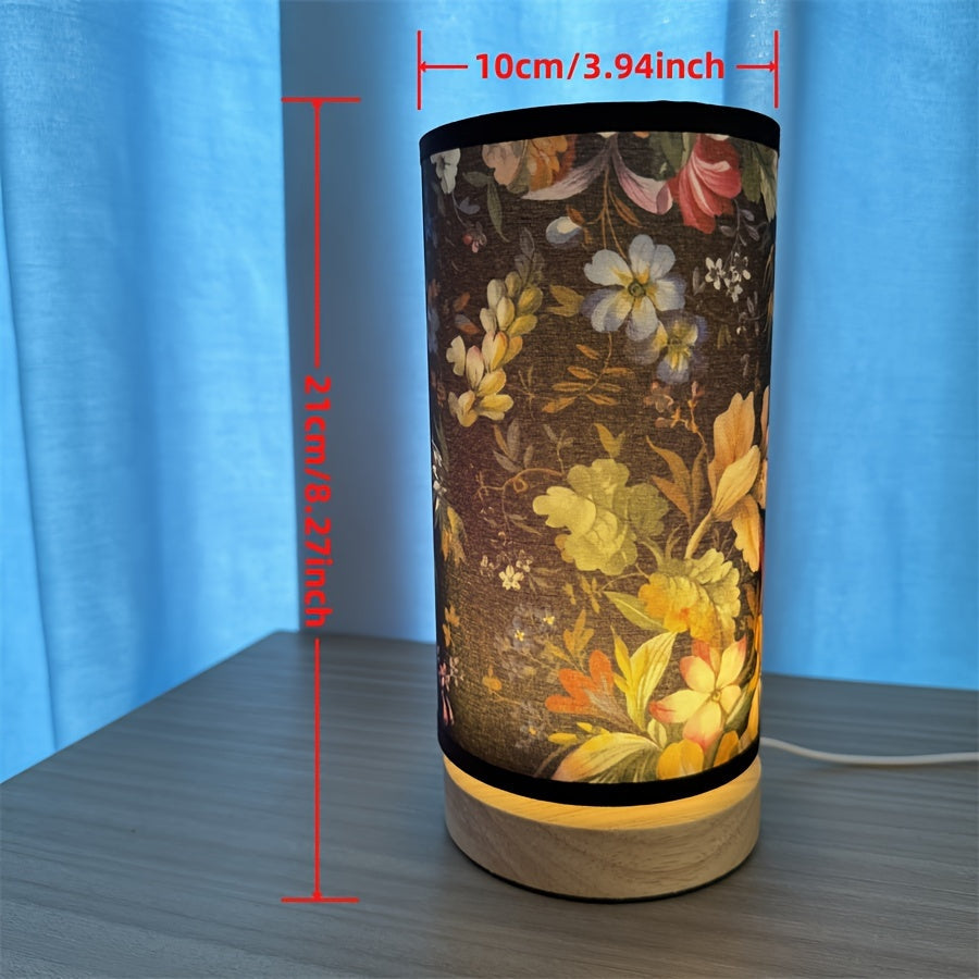 GlowWood - Fantasifull LED Bordslampa med Träbas Carvallo