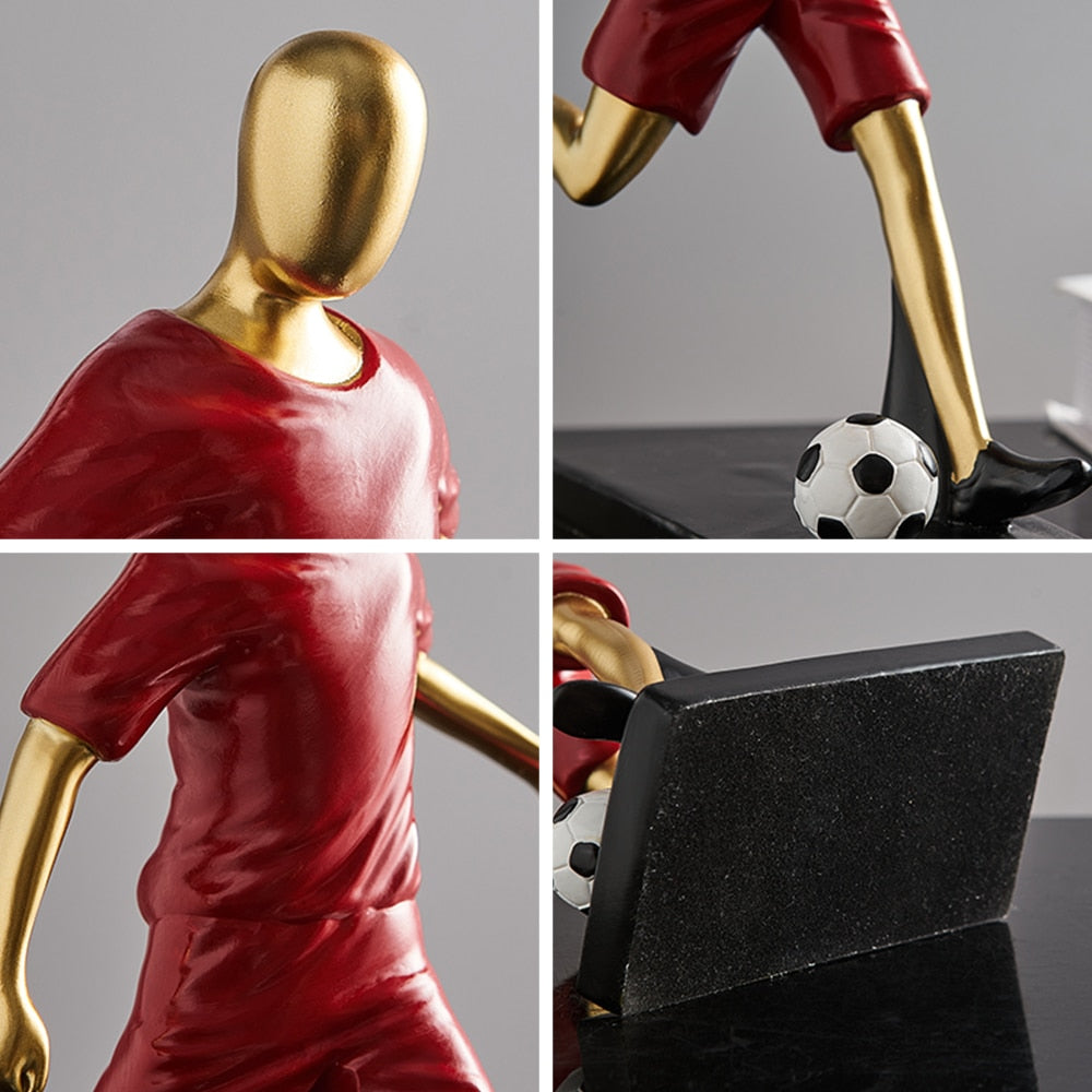 Abstract fotbollsspelare figur i unik heminredning och konstnärlighet Carvallo