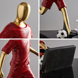 Abstract fotbollsspelare figur i unik heminredning och konstnärlighet Carvallo